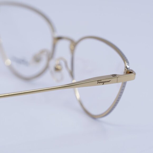 🕶️ New Salvatore Ferragamo SF2188 050 Eyeglasses - Palladium/Gold Frame 55mm - Picture 9 of 10
